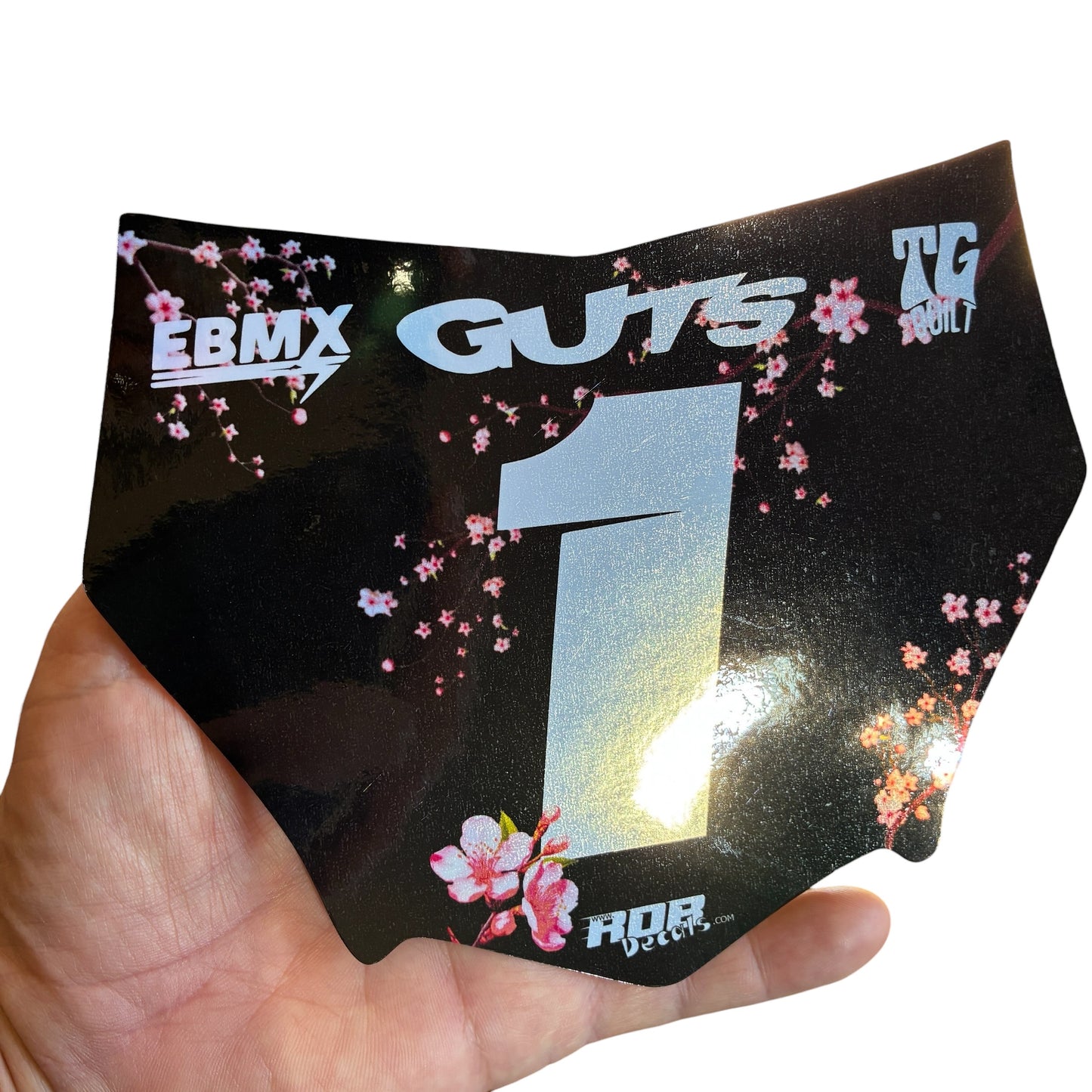 MotoCutz Plate Decal — Pink Cherry Blossom