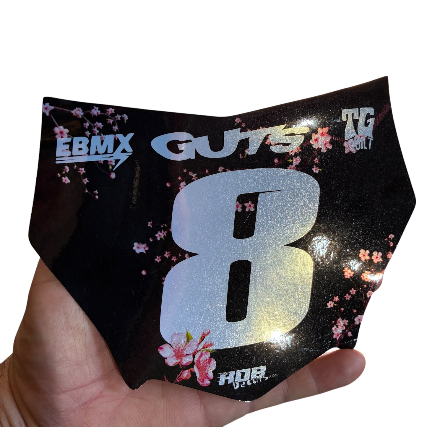 MotoCutz Plate Decal — Pink Cherry Blossom
