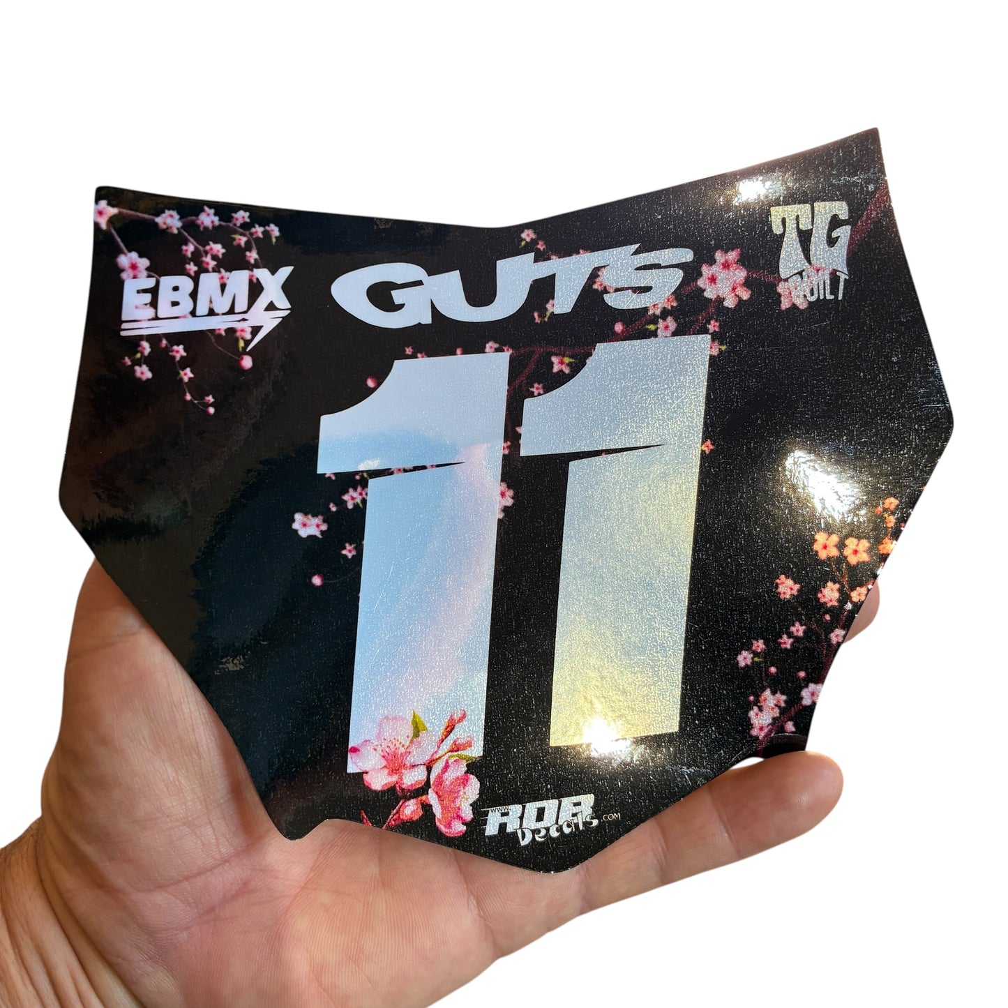 MotoCutz Plate Decal — Pink Cherry Blossom