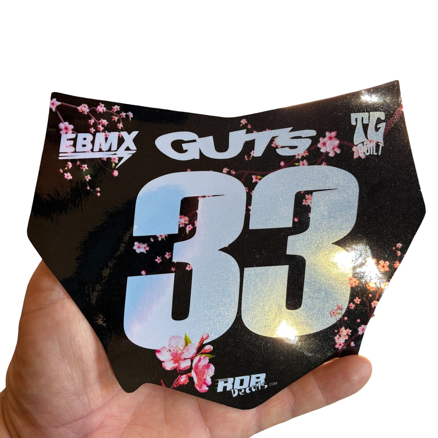 MotoCutz Plate Decal — Pink Cherry Blossom
