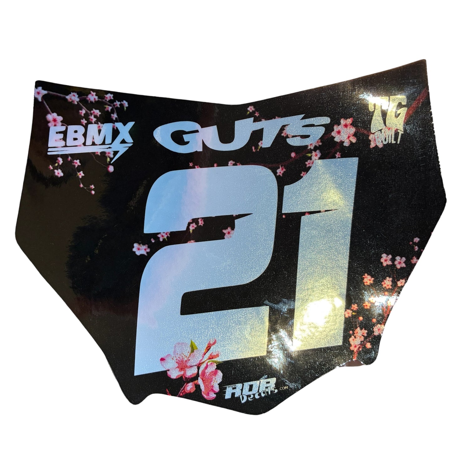 MotoCutz Plate Decal — Pink Cherry Blossom