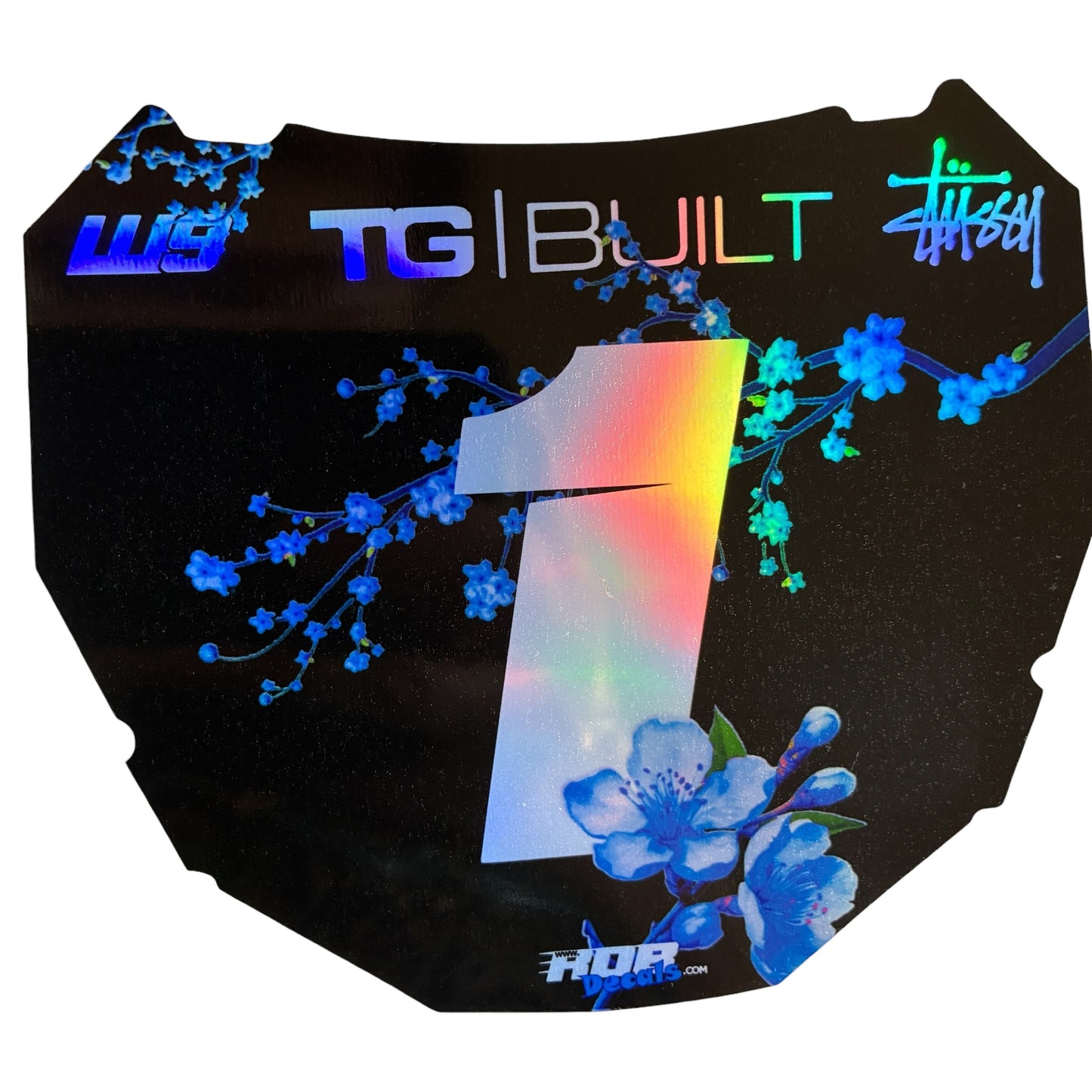 ODI Plate Decal — Blue Cherry Blossom