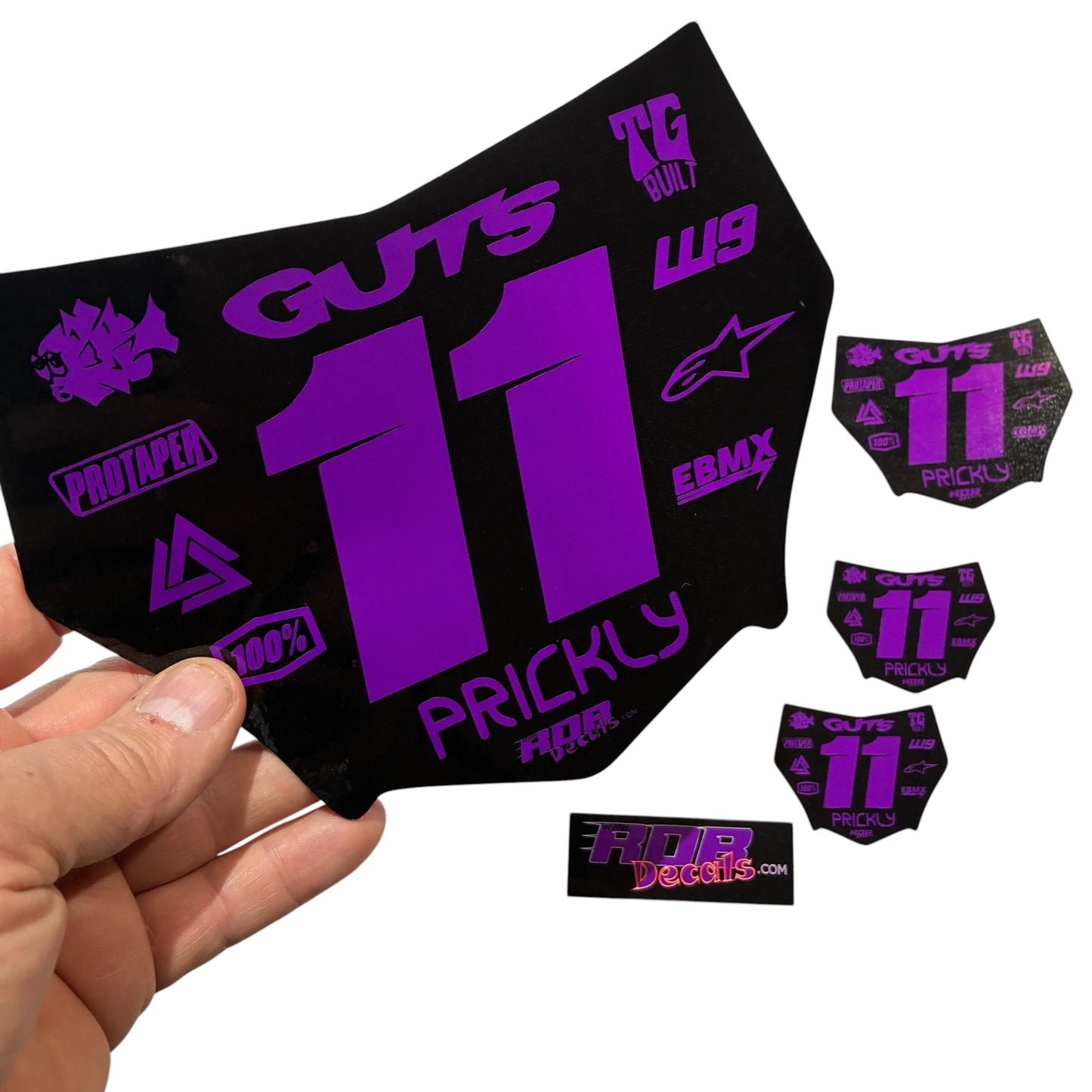 MotoCutz Plate Decal 👉 Choose Number & Color — 11 Logo Design