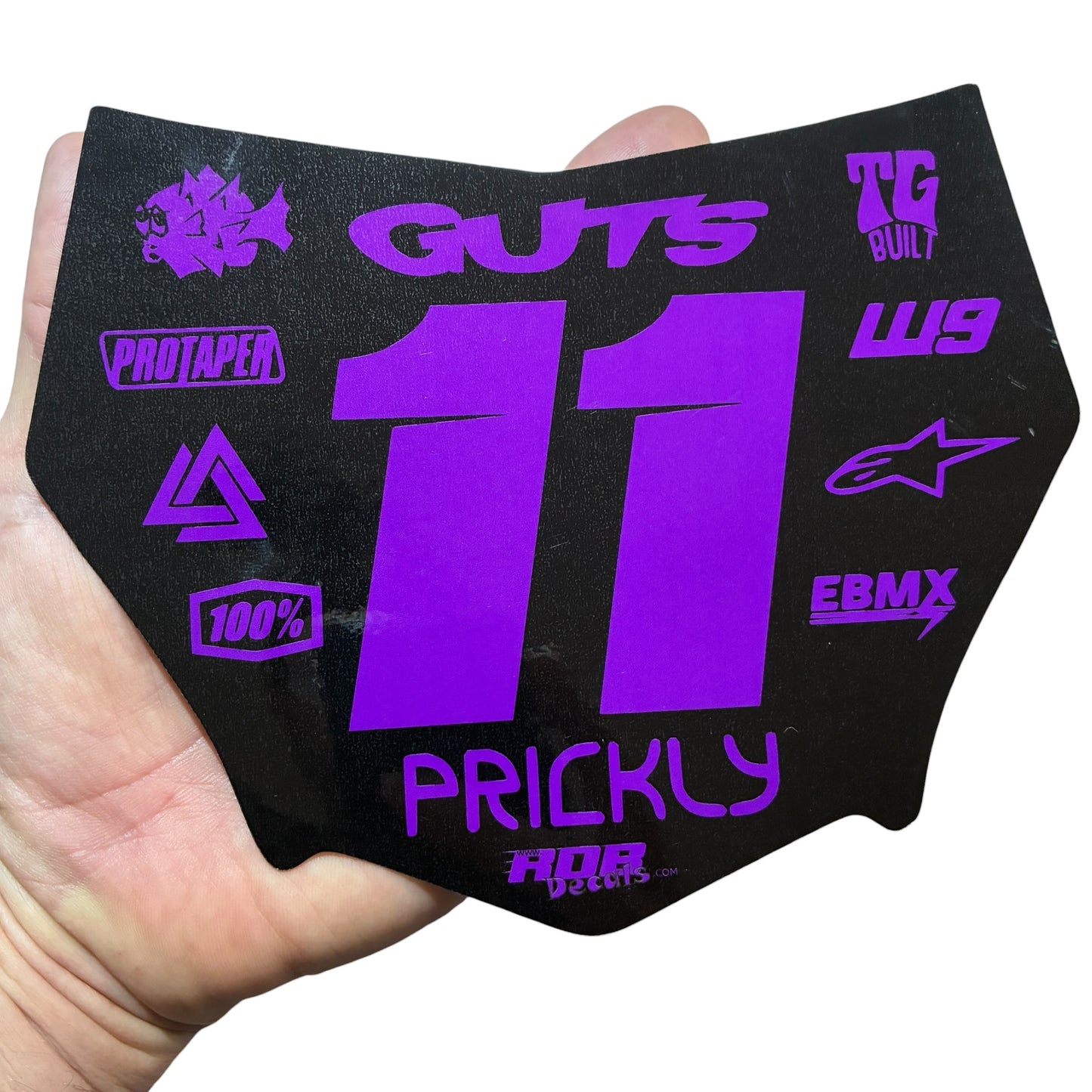 MotoCutz Plate Decal 👉 Choose Number & Color — 11 Logo Design
