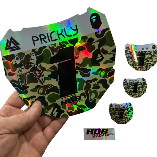 ODI Plate Decal — Green Designer Camo (Holographic Chrome)