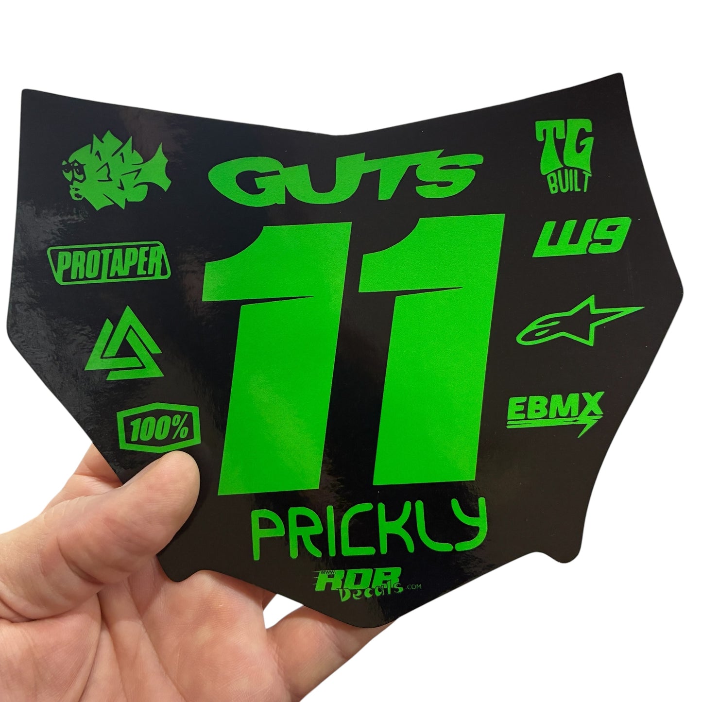 MotoCutz Plate Decal 👉 Choose Number & Color — 11 Logo Design