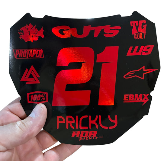 ODI Plate Decal — 11 Logo — Metalic Red