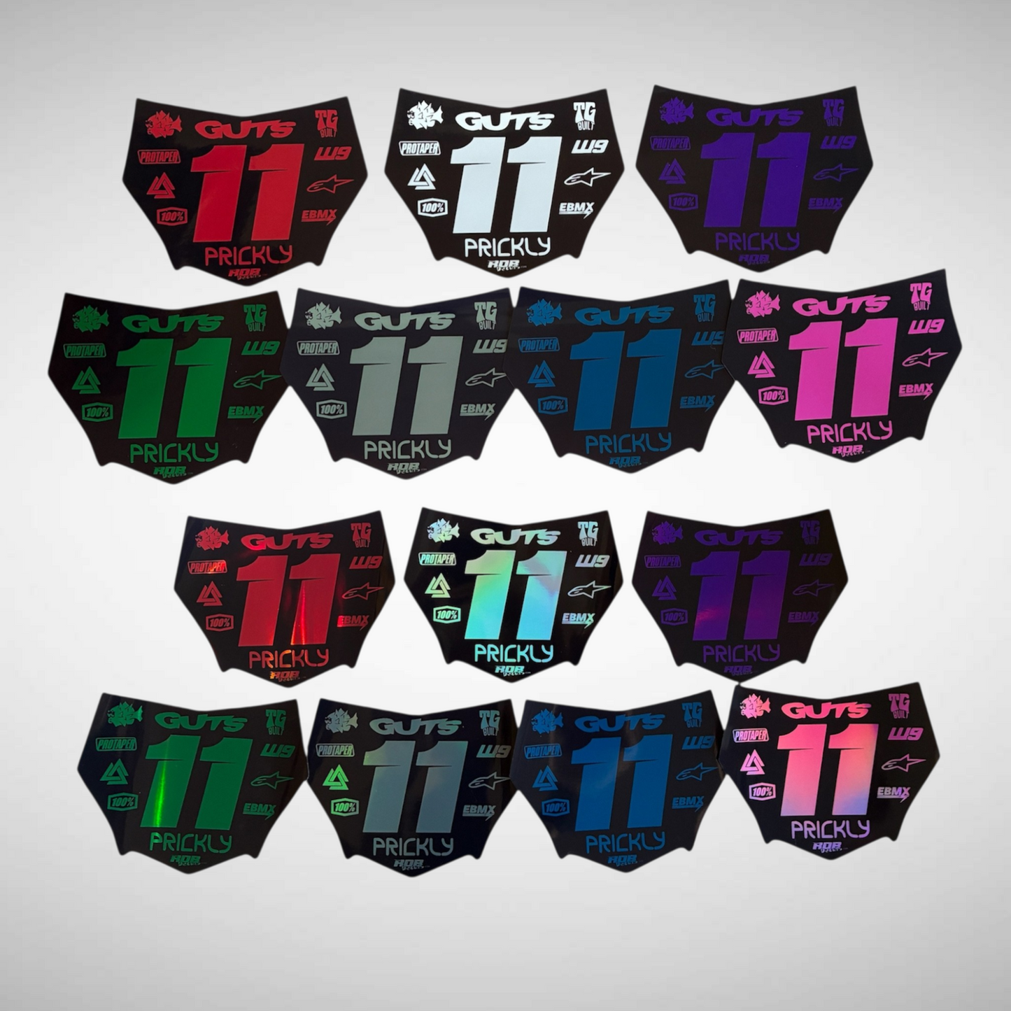 MotoCutz Plate Decal 👉 Choose Number & Color — 11 Logo Design