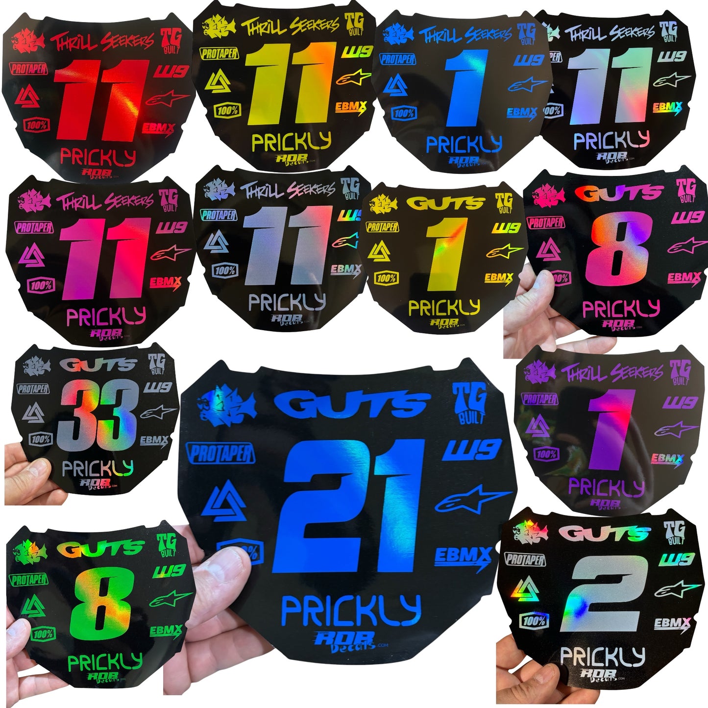 Metallic ODI Plate Decals👉 Choose Number & Color — 11 Logos Design